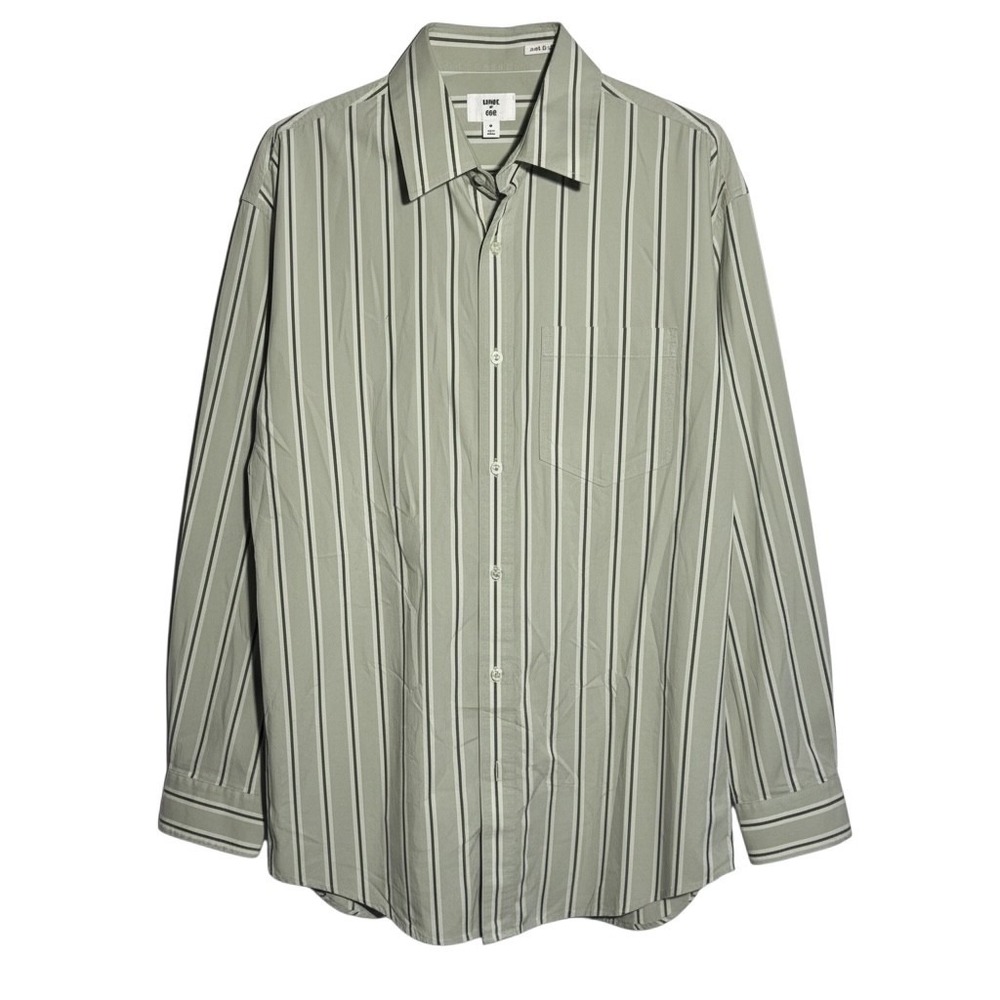 Mode of One Mens Relaxed Fit Striped Button Up Shirt in Ice Mint  Size M‎